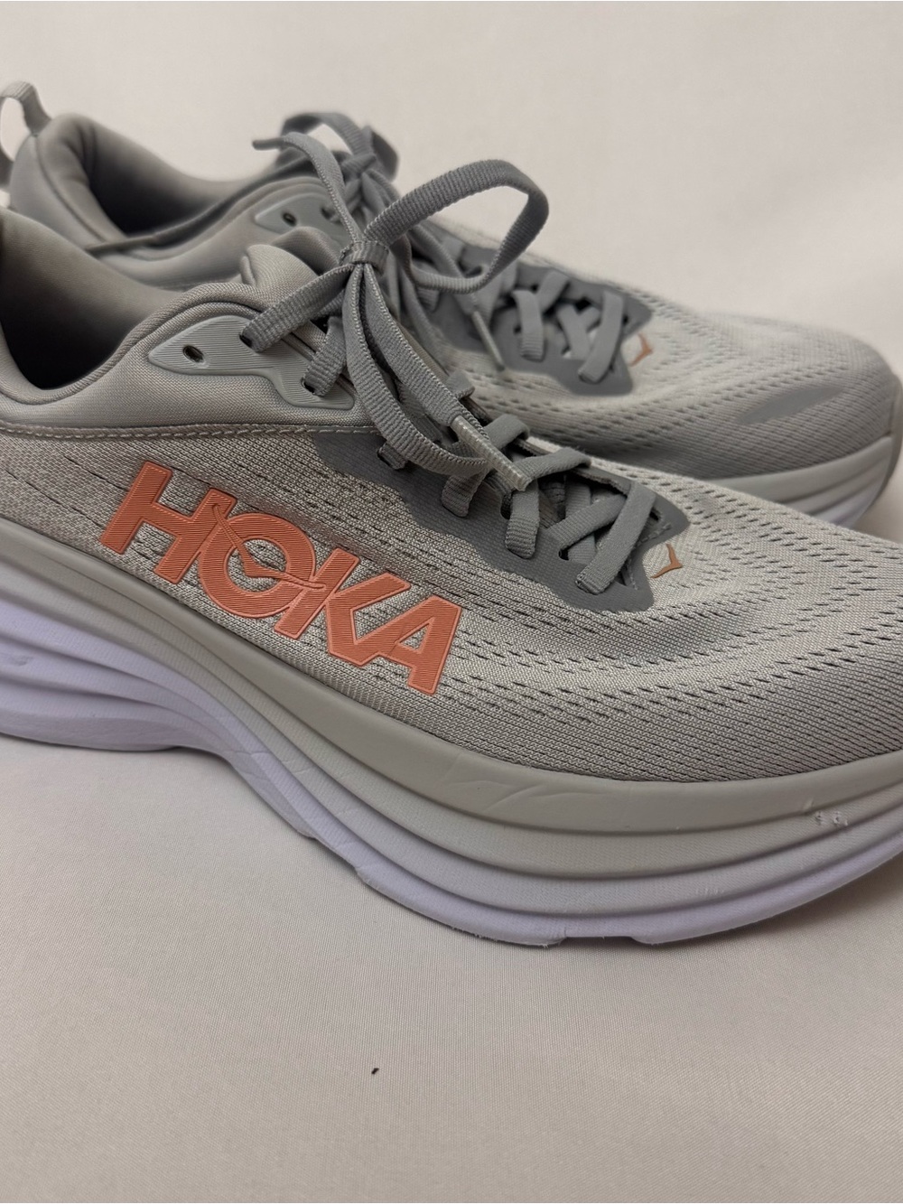 Hoka Light Gray Running Sneakers Size 9 Excellent Condition